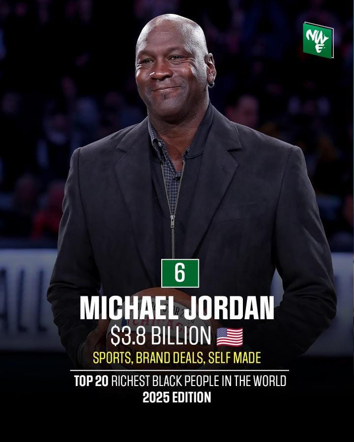 全球最富黑人榜：乔丹38亿仅第六 詹姆斯12亿 蕾哈娜10亿